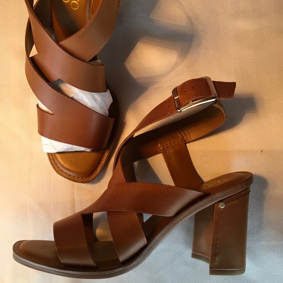 NIB Franco Sarto Strappy Brown Heeled Sandals - Picture 8 of 8